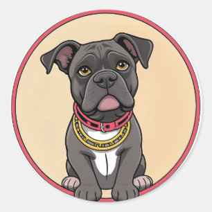 Süßer Cartoon-Hund Runder Aufkleber