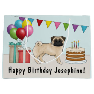 Süßer Cartoon-Hund zum Geburtstag: Rehpug Große Geschenktüte