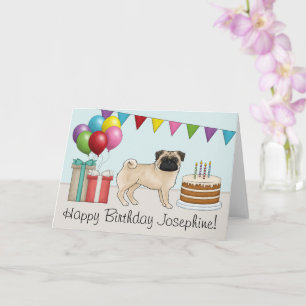 Süßer Cartoon-Hund zum runden Geburtstag eines Reh Karte