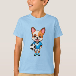 Süßer Cartoon-Hunde-Soccer-Spieler T-Shirt