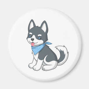Süßer Cartoon Husky Welpe Magnet