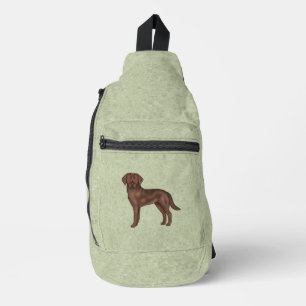 Süßer Cartoon-Labrador Retriever in Schokoladenbra Crossbody Bag