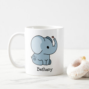 Süßer Cartoon-Launen-Elefant Personalisiert Kaffeetasse