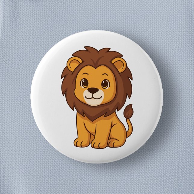 Süßer Cartoon-Löwe Button (Von Creator hochgeladen)