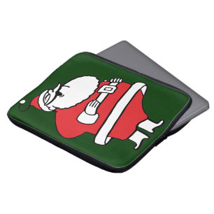 Süßer Cartoon lustiger Weihnachtsmann lachend Ho H Laptopschutzhülle