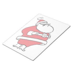 Süßer Cartoon lustiger Weihnachtsmann lachend Ho H Notizblock