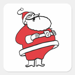 Süßer Cartoon lustiger Weihnachtsmann lachend Ho H Quadratischer Aufkleber