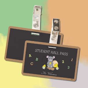 Süßer Cartoon-Maus-Hall-Pass-Ausweis Ausweis