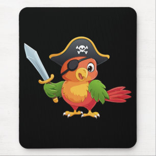 Süßer Cartoon-Papageien-Pirat Mousepad