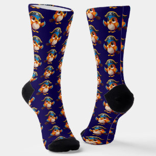 Süßer Cartoon-Papageien-Pirat Socken