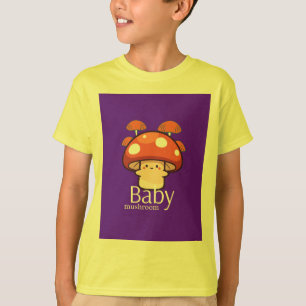 Süßer Cartoon-Pilz mit lila Hintergrund T-Shirt