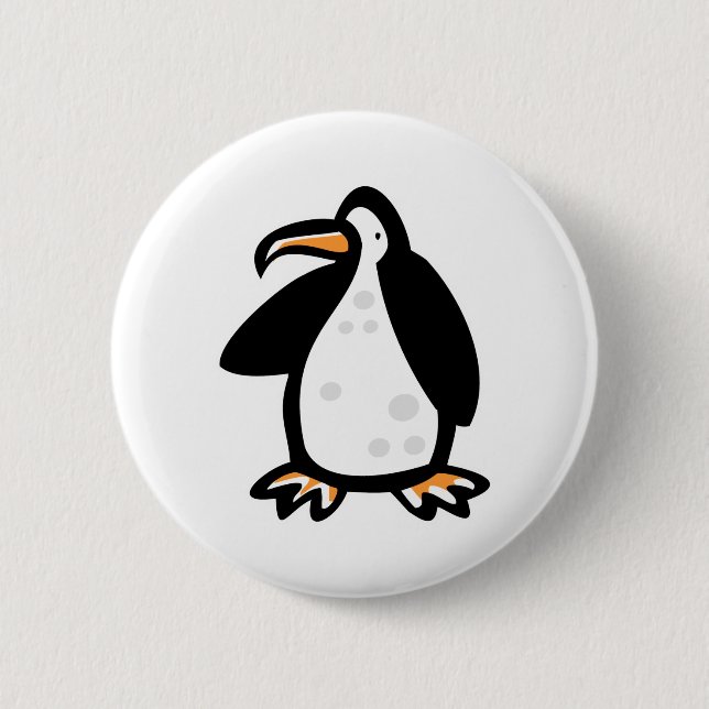 süßer Cartoon-Pinguin Button (Vorderseite)