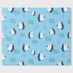 Süßer Cartoon-Pinguin Frohe Weihnachten Geschenkpapier