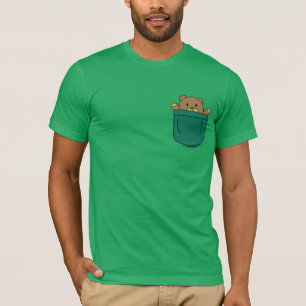 Süßer Cartoon-Teddybär in der Tasche T-Shirt