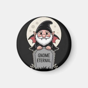 Süßer Cartoon-Vampir-Gnom an einem Grabstein Magnet