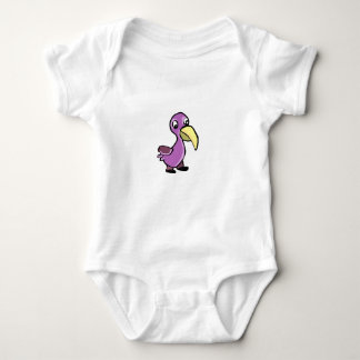 Süßer Cartoon-Vogel in Lila Baby Strampler