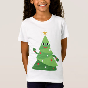 Süßer Cartoon-Weihnachtsbaum winkend Festlich T-Shirt