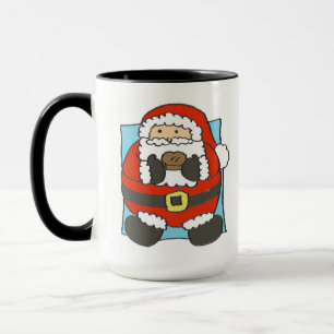 Süßer Cartoon-Weihnachtsmann mit Mince Pie Tasse