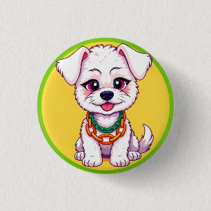 Süßer Cartoon-Welpe Button