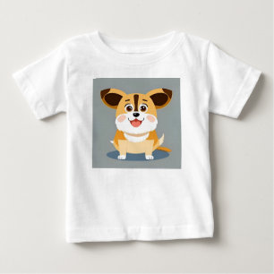 Süßer Cartoon-Welpe mit entzückendem Ausdruck Baby T-shirt