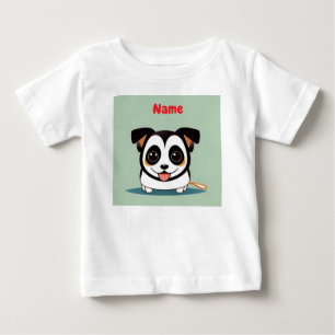 Süßer Cartoon-Welpe mit entzückendem Ausdruck Baby T-shirt