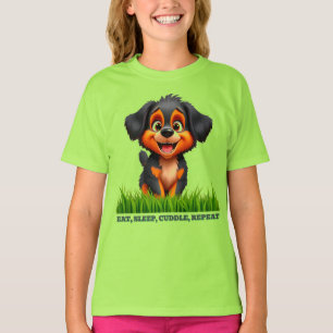 Süßer Cartoon-Welpe mit hellen Augen T-Shirt