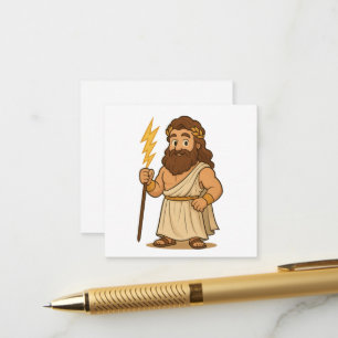 Süßer Cartoon-Zeus – Griechische Mythologie Gott d Begleitkarte