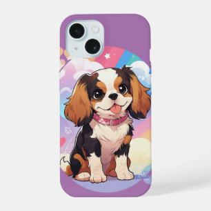 Süßer Cavalier King Charles Pastel Regenbogen iPhone 15 Hülle