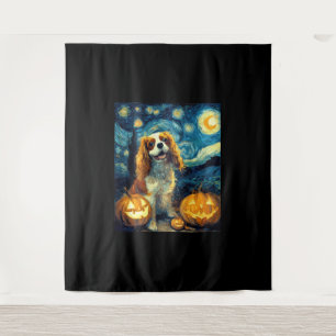 Süßer Cavalier King Charles Spaniel Hund Halloween Wandteppich