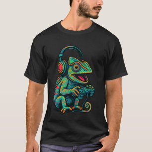 Süßer Chamäleon Videospiel-Controller Lustiger Gam T-Shirt