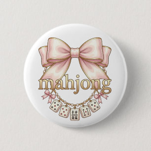 Süßer Charme Schmetterling Rosa Mahjong Anhänger D Button