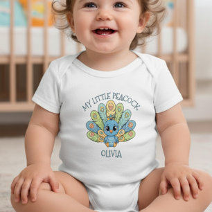 Süßer Chibi-Baby-Pfau Baby Strampler