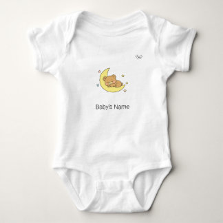 Süßer Chibi-Babybär-Mond mit individuellem Namen Baby Strampler