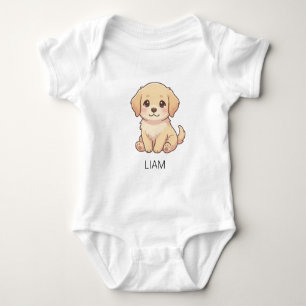 Süßer Chibi Golden Retriever mit individuellem Nam Baby Strampler