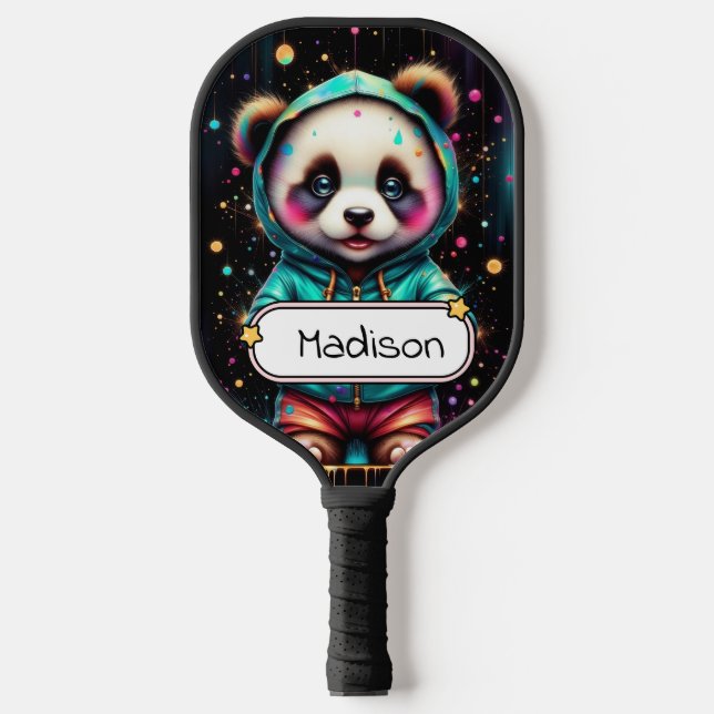 Süßer Chibi-Panda anpassbar Pickleball Schläger (Vorderseite)
