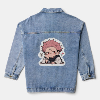Süßer Chibi-Schmollender-König-Aufkleber - Kawaii Jeansjacke