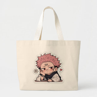 Süßer Chibi-Schmollender-König-Aufkleber - Kawaii Jumbo Stoffbeutel