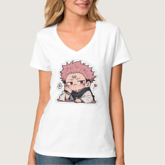 Süßer Chibi-Schmollender-König-Aufkleber - Kawaii T-Shirt