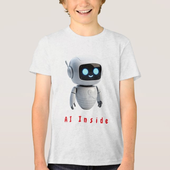Süßer Chibi-Weltraum-Roboter-Kumpel - Minimalistis Tri-Blend Shirt (Vorderseite)