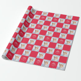Süßer Chihuahua-Hund im Schnee Roter Weihnachten Geschenkpapier