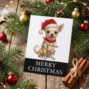 Süßer Chihuahua Weihnachten Santa Hund