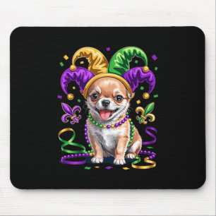 Süßer Chihuahua-Welpe Mardi Gras Hunde Liebhaber S Mousepad