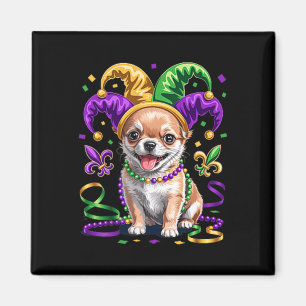 Süßer Chihuahua-Welpe Mardi Gras Hundeliebhaber Sp Magnet