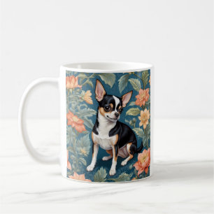 Süßer Chihuahua William Morris inspirierter Blumen Kaffeetasse