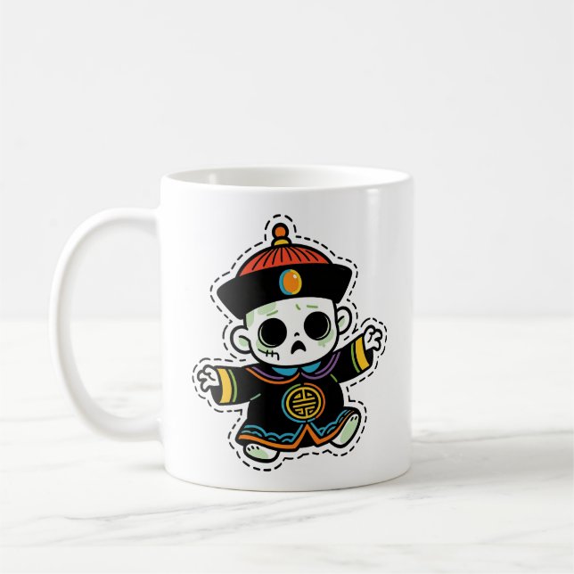 Süßer chinesischer Zombie Halloween Kaffeetasse (Links)