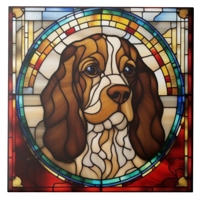 Süßer Cocker Spaniel Dekorative Fliese (Vorderseite)