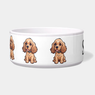 Süßer Cocker Spaniel Welpe Personalisieren Napf