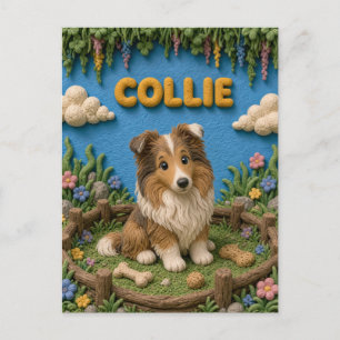 Süßer Collie-Welpe, Babyhund Postkarte