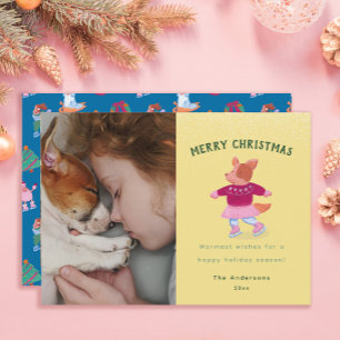 Süßer Corgi Eislaufen Senfgelb Weihnachten 