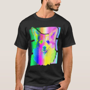 Süßer Corgi-Hund Bunte Kunst Tier T-Shirt